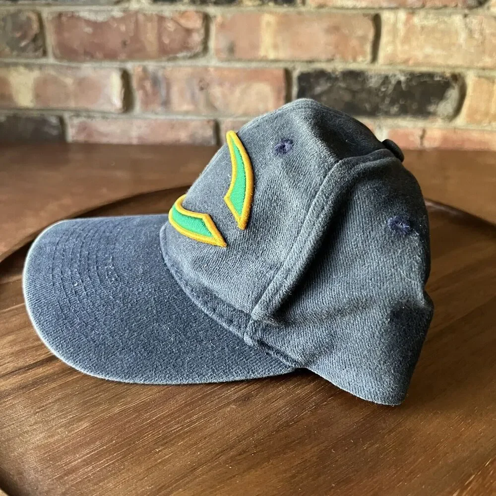 VINTAGE Thrashed Notre Dame Fighting Irish Hat Cap Strap Back Adult Blue